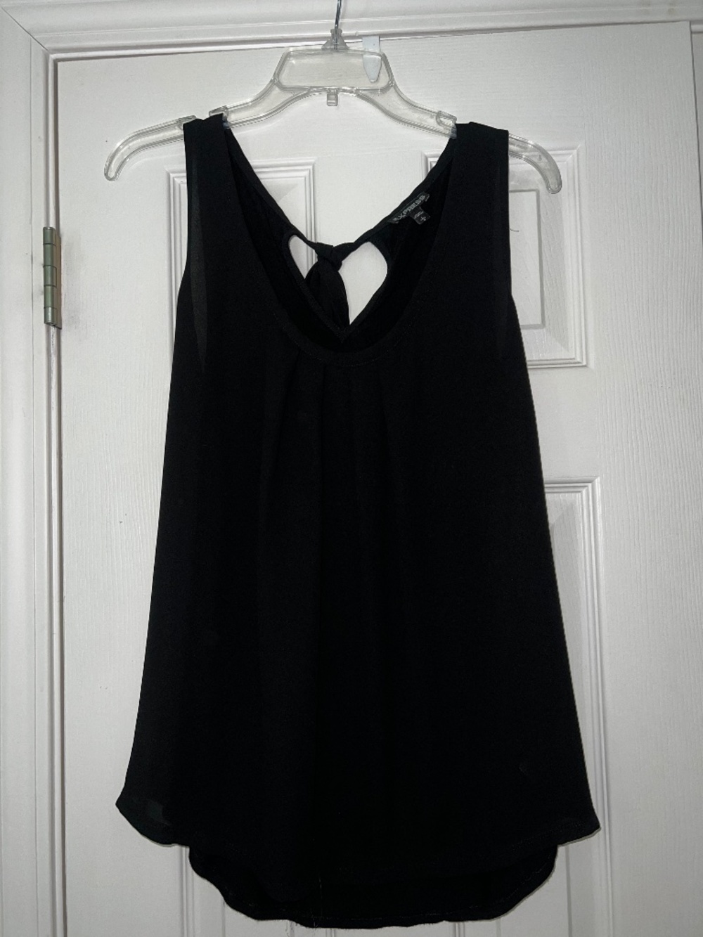 Express Black Tank top with bow detail.  Size Large